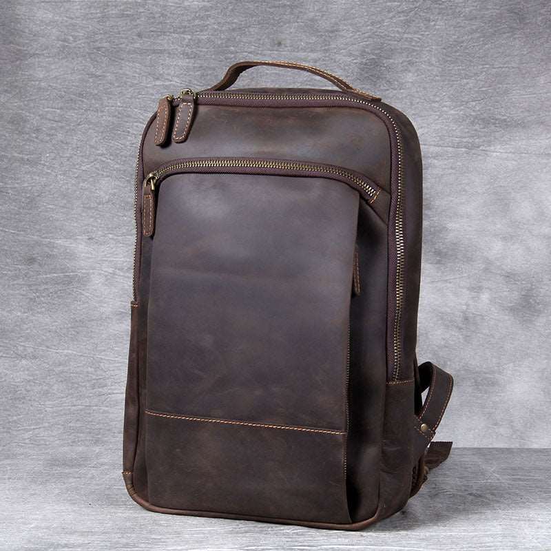 Men's Luxury First Layer Cowhide Leather Computer Bag  - By Qivii