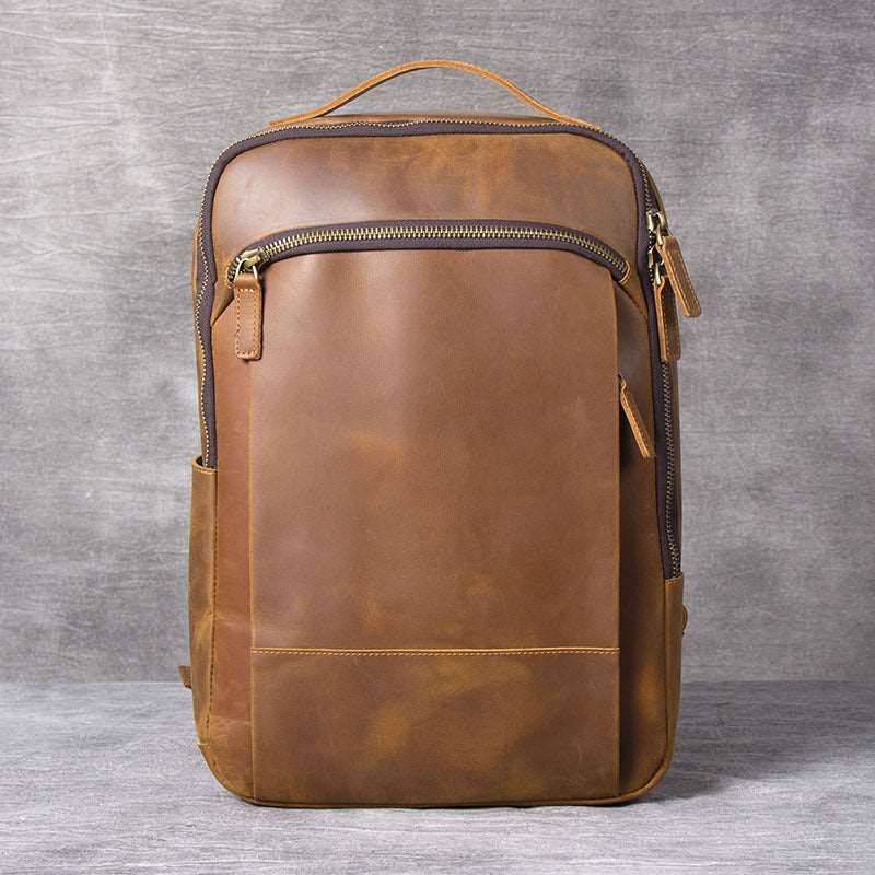 Men's Luxury First Layer Cowhide Leather Computer Bag  - By Qivii