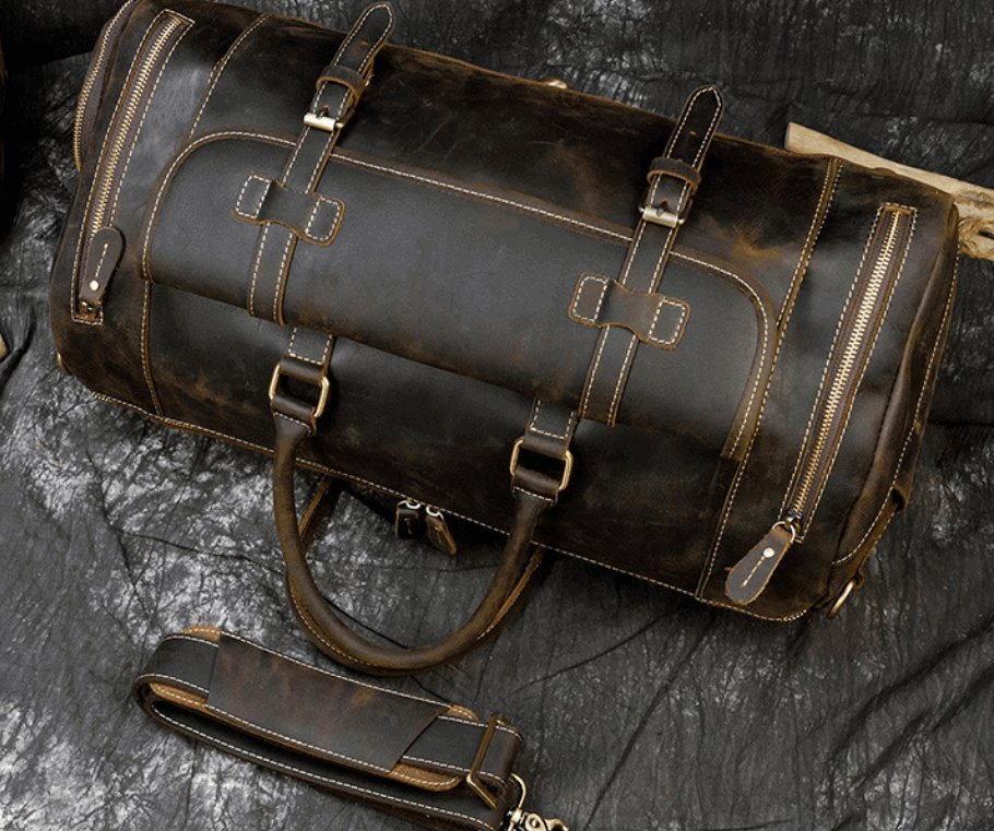 Men's Luxury Large Leather Travel Bag  - By Qivii