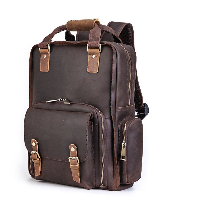 Men's Luxury Leather Camera Backpack  - By Qivii