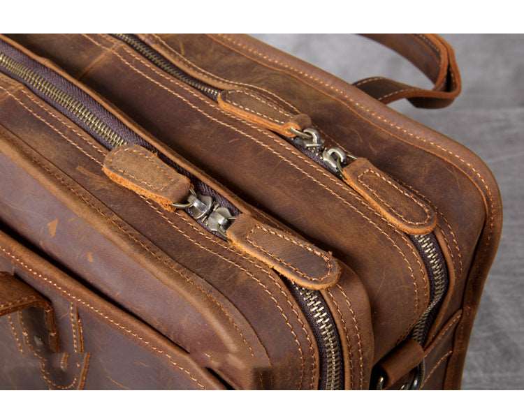 Men's Luxury Leather Medium Laptop  Bag  - By Qivii