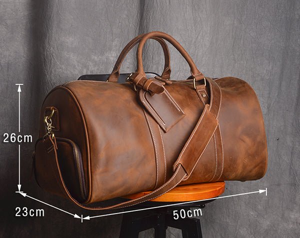 Men's Luxury Leather Retro Hand Luggage Bag  - By Qivii