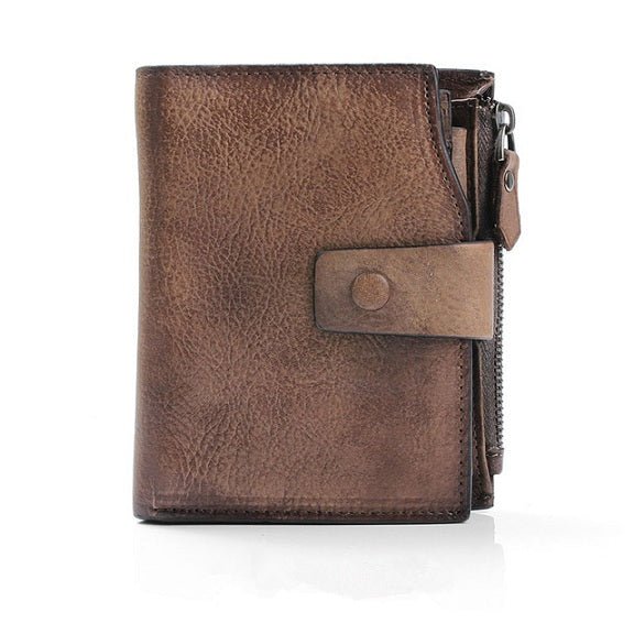 Men's Luxury Leather Retro Short Wallet  - By Qivii