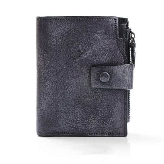 Men's Luxury Leather Retro Short Wallet  - By Qivii