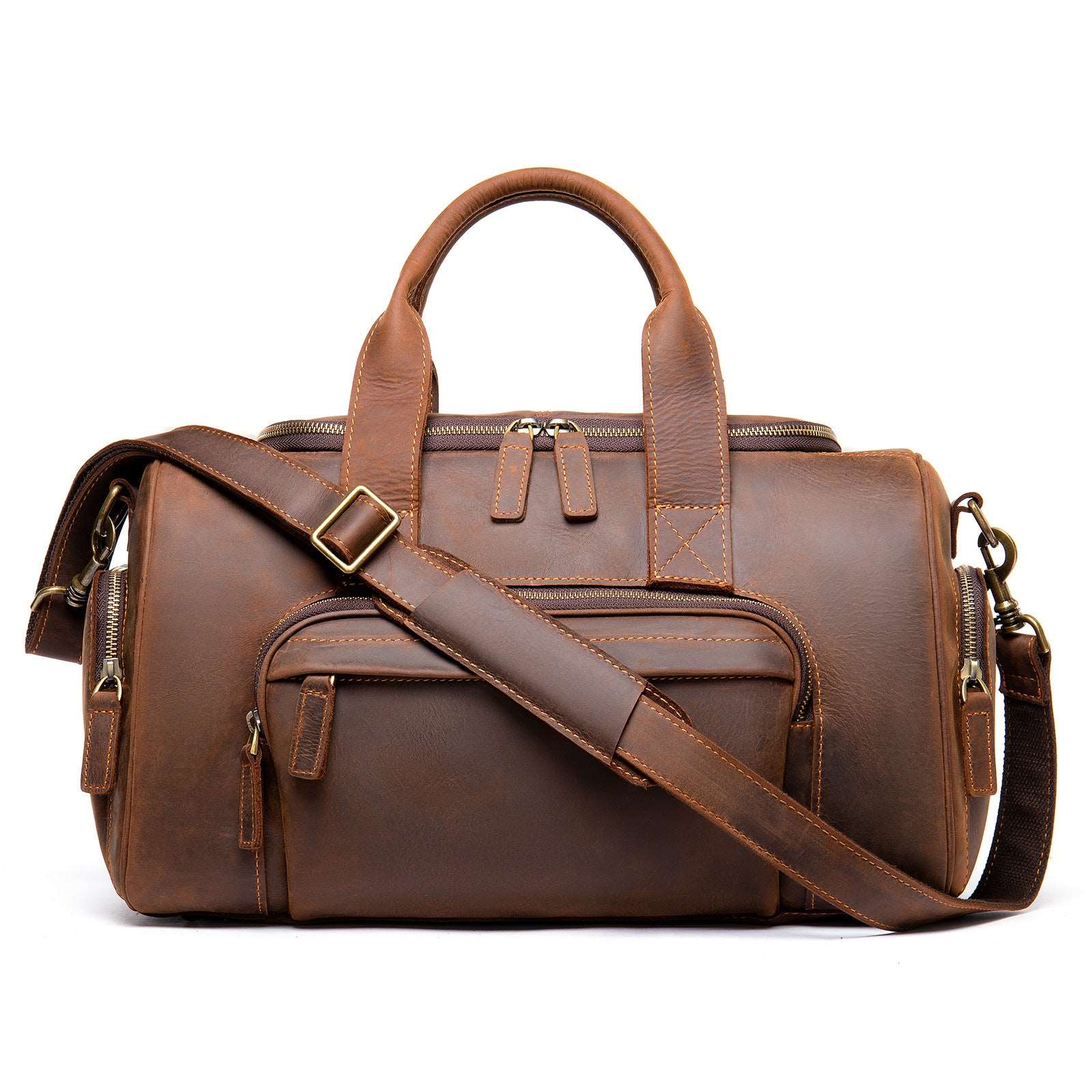 Men's Luxury Retro Leather Large Capacity Luggage Bag  - By Qivii