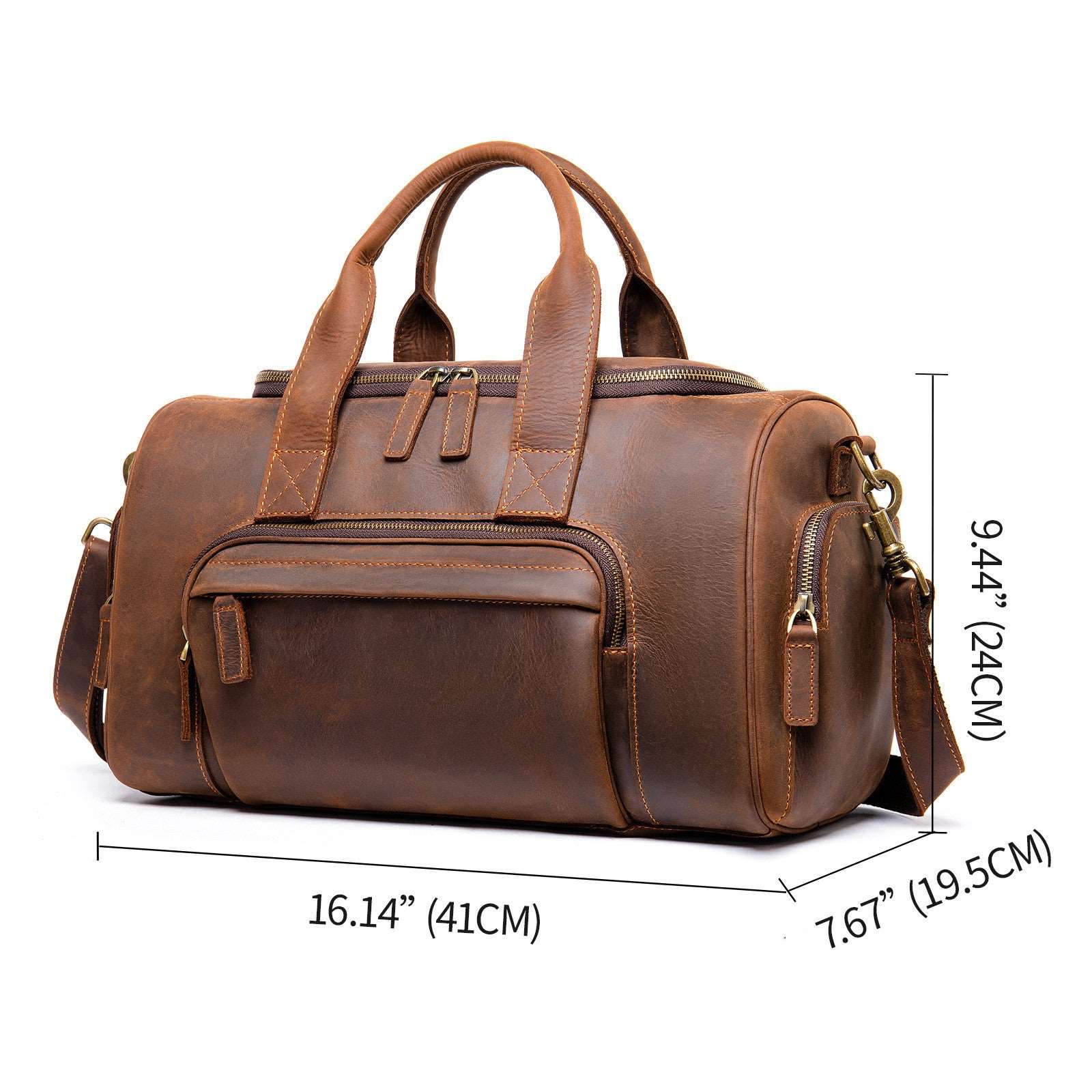 Men's Luxury Retro Leather Large Capacity Luggage Bag  - By Qivii