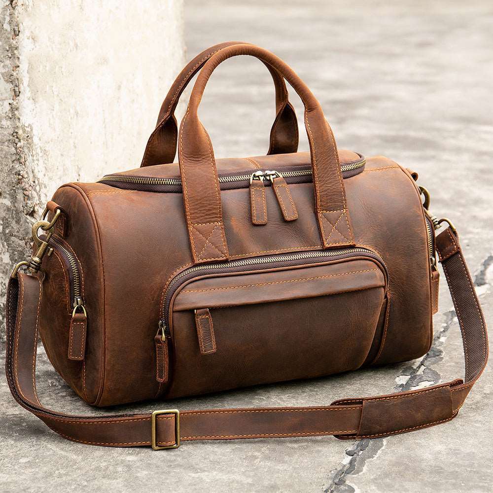 Men's Luxury Retro Leather Large Capacity Luggage Bag  - By Qivii