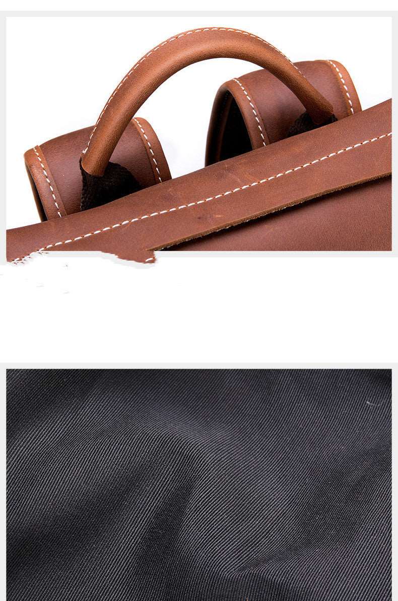 Men's Luxury Retro Leather Outdoor Travel Backpack  - By Qivii