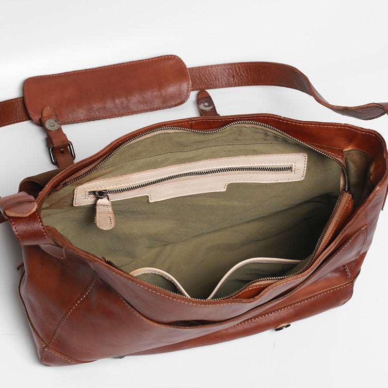 Men's Luxury Retro Leather Shoulder Bag  - By Qivii