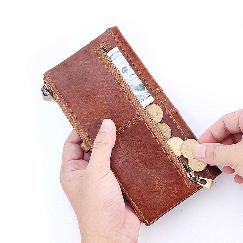 Men's Luxury Top Layer Cowhide Clutch  - By Qivii