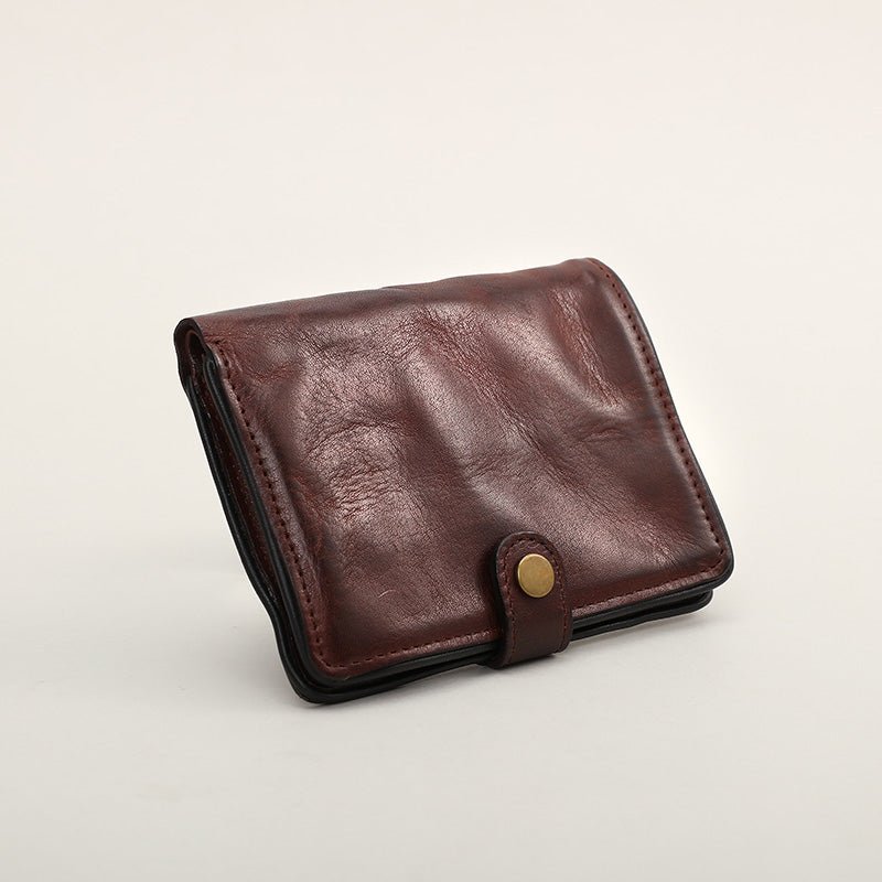 Men's Luxury Vegetable Tanned Short Leather Wallet  - By Qivii