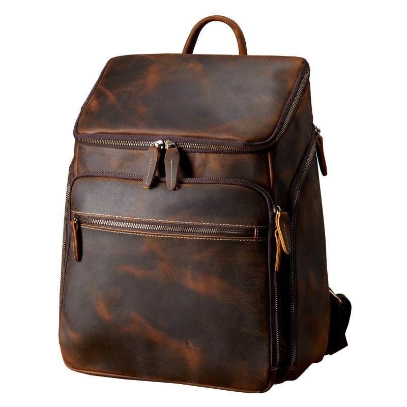 Men's Luxury Vintage Leather Computer Backpack  - By Qivii