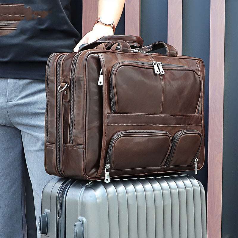 Men's Luxury Wax Leather Shoulder Bag  - By Qivii