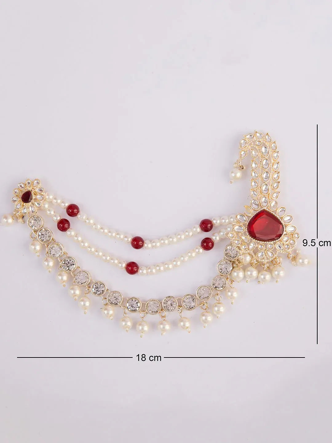 Men's Orange & Maroon Kundan Polki Kalangi