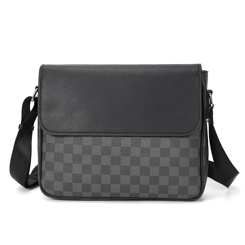 Men's Plaid Shoulder Bag  - By Qivii