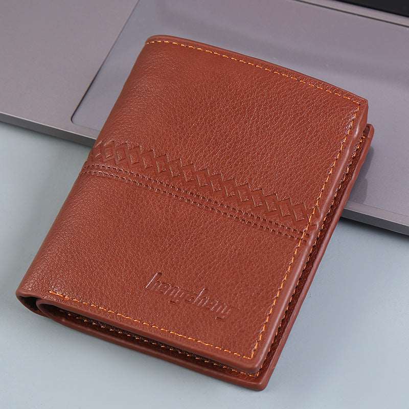 Men's Short Synthetic Leather Wallet  - By Qivii