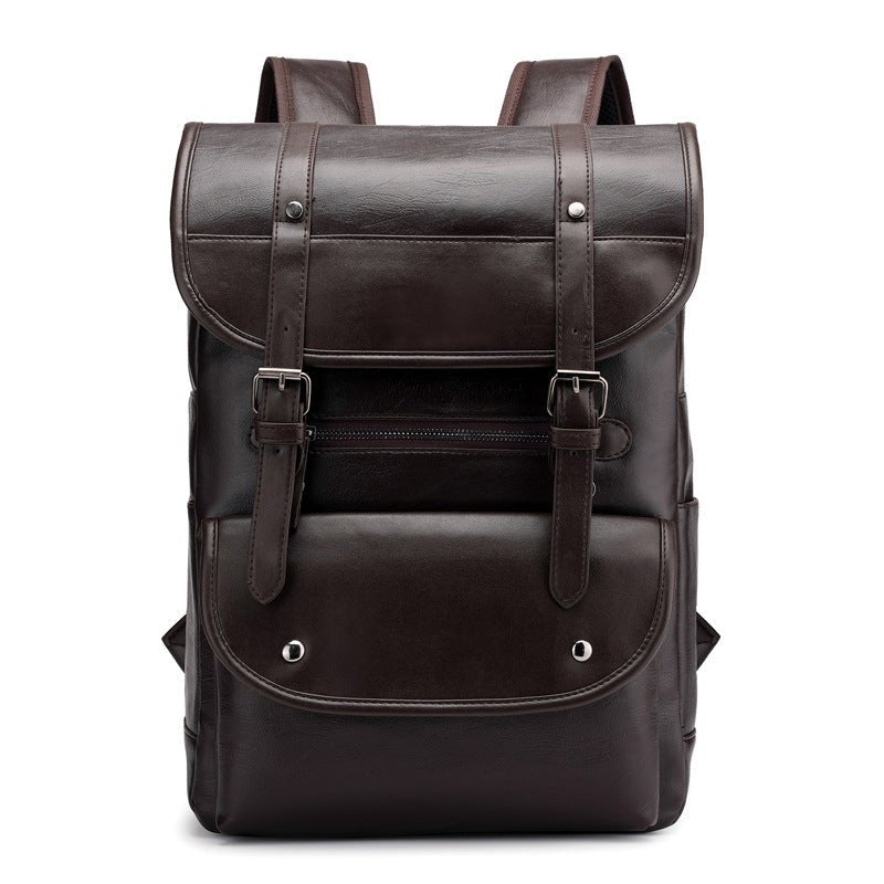 Men's Synthetic Leather Backpack  - By Qivii