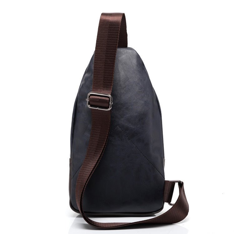 Men's Synthetic Leather Chest Shoulder Messenger Bag  - By Qivii