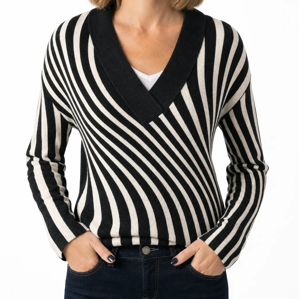 Mirabel | Womens Embroidered Stylish V Neck Sweater