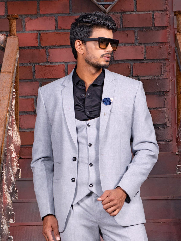 Modest Light Grey Color Men's Single Breasted Blazer