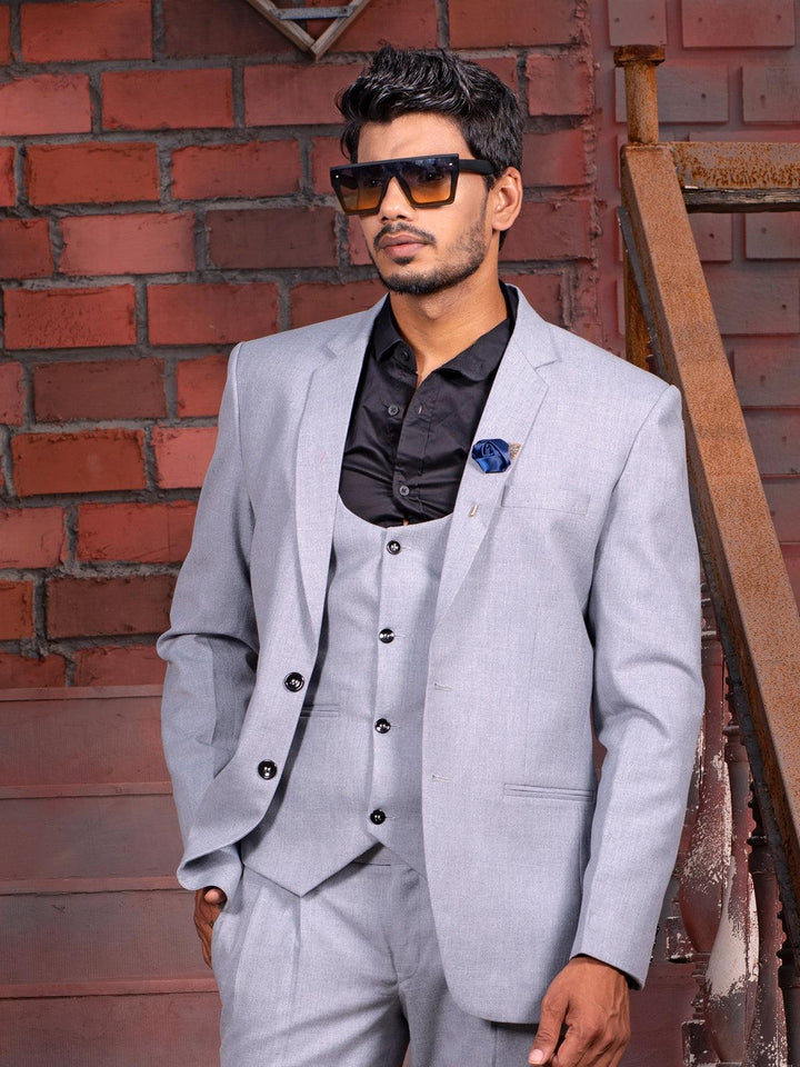 Modest Light Grey Color Men's Single Breasted Blazer