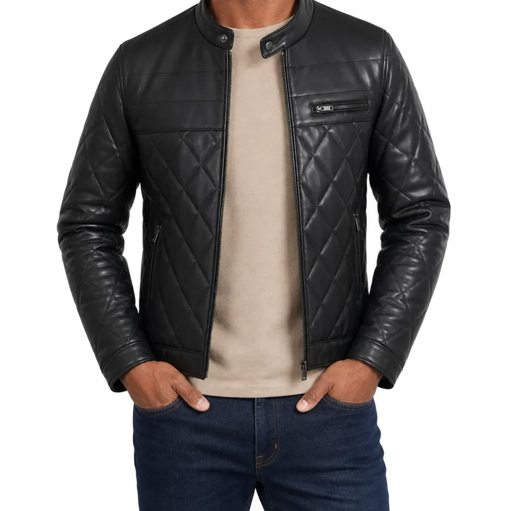 Morrow | Mens Quilted Leather Jacket