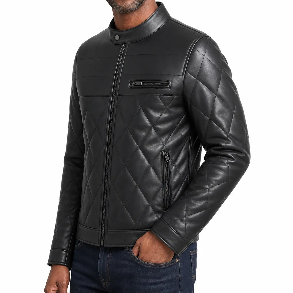 Morrow | Mens Quilted Leather Jacket
