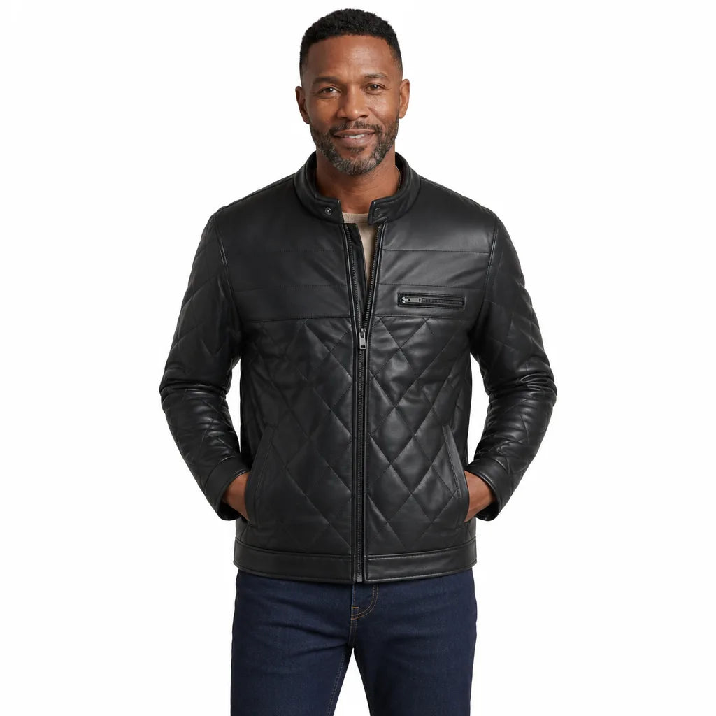 Morrow | Mens Quilted Leather Jacket