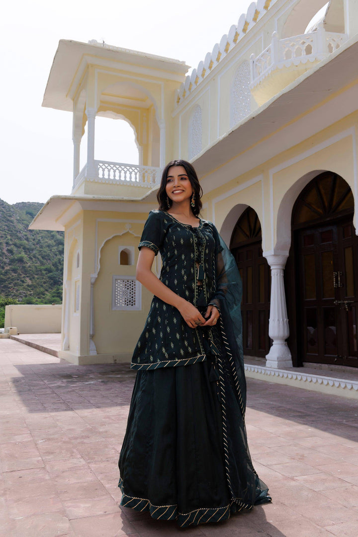 Mountain Green Lehenga Set - qivii