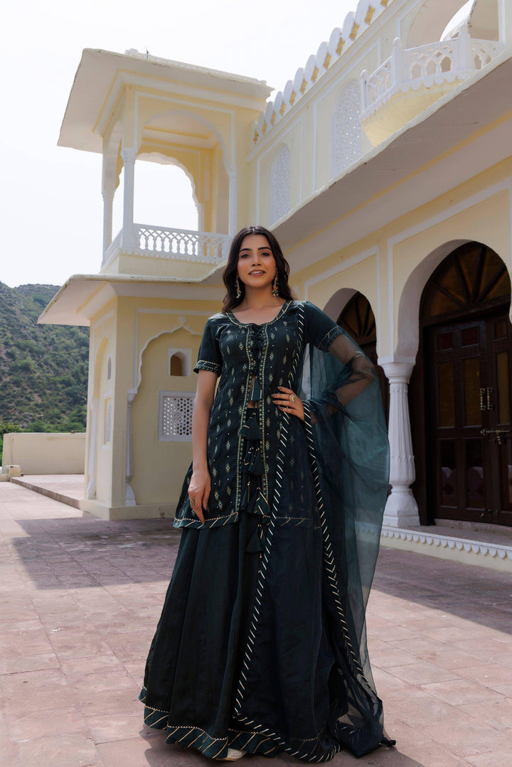 Mountain Green Lehenga Set - qivii