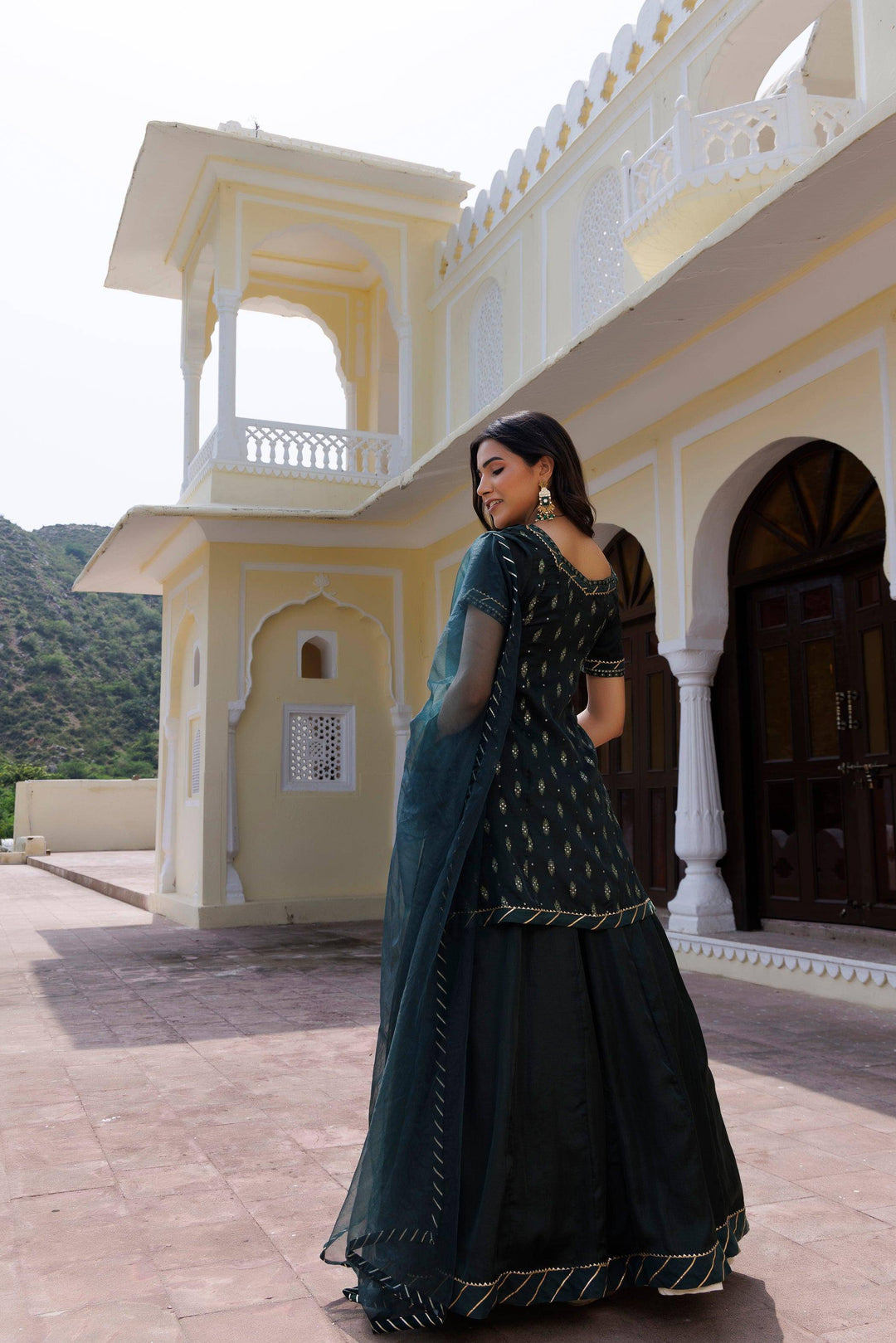 Mountain Green Lehenga Set - qivii