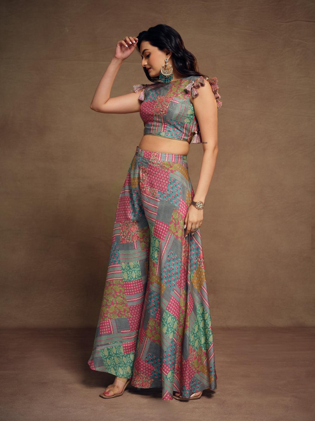 Fashionable and versatile ready-to-wear co-ord set in colorful cotton fabric