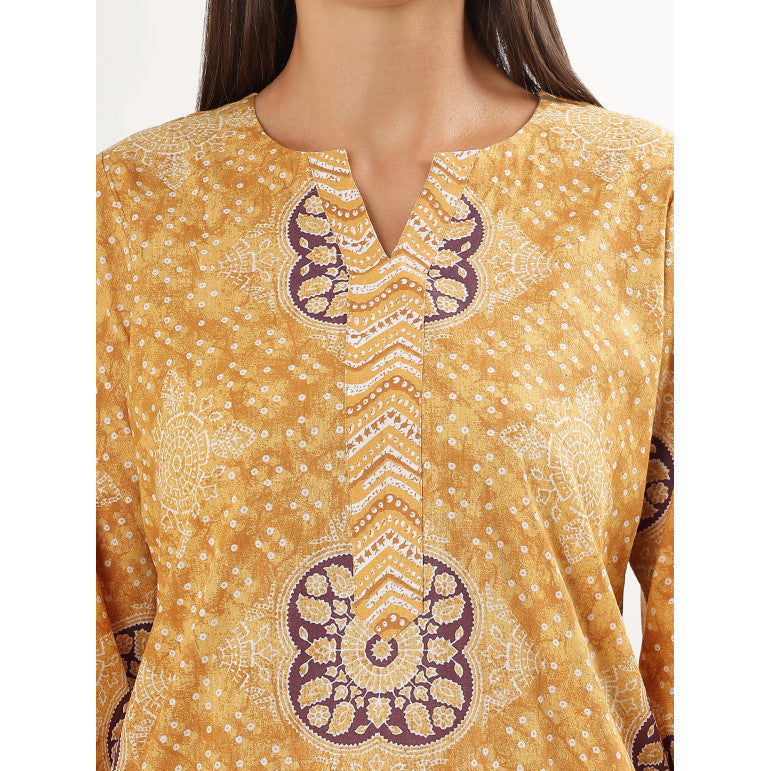 Amber Bloom Printed Kurta Set - qivii