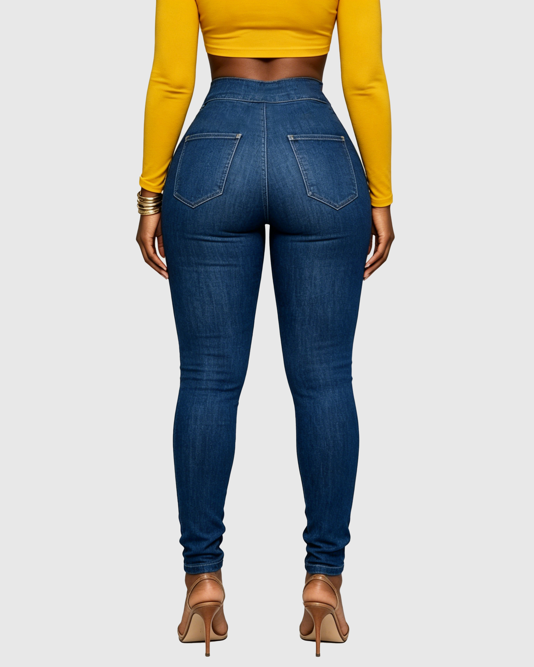 High Waist Stretch Butt Lifting Skinny Fit Jeans  - By Qivii
