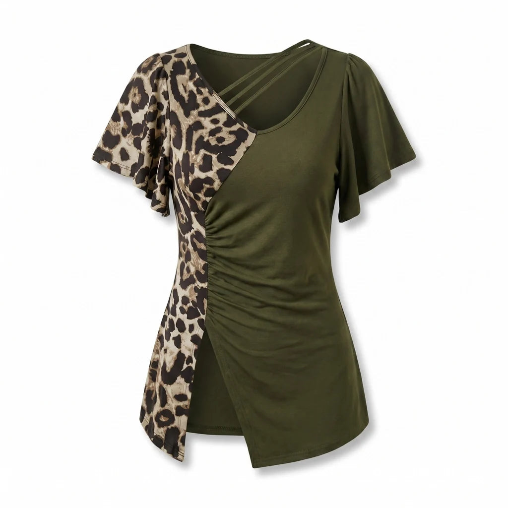 Natalia Leopard Flutter Top