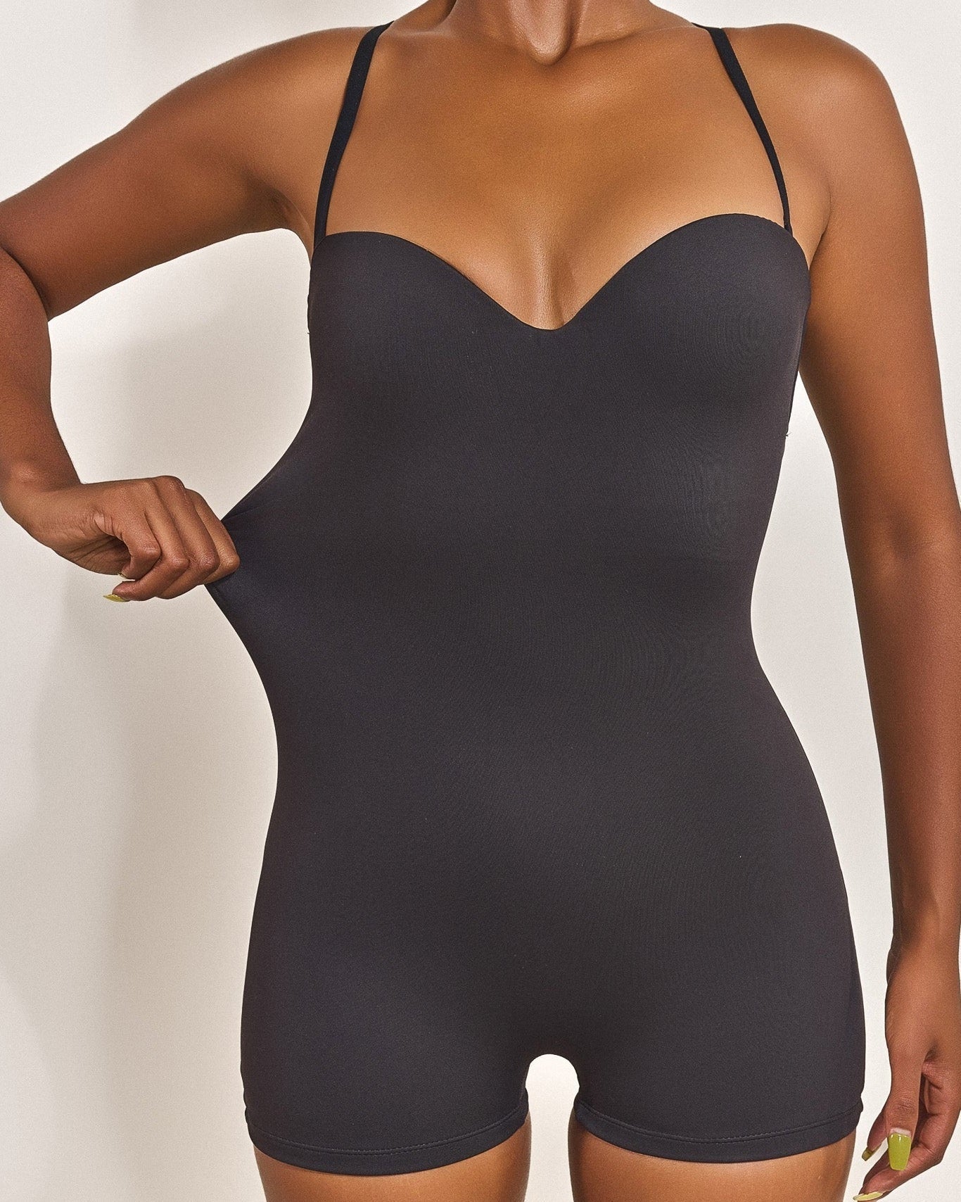 Convertible Strapless Halter Hourglass Sculpt Playsuit  - By Qivii