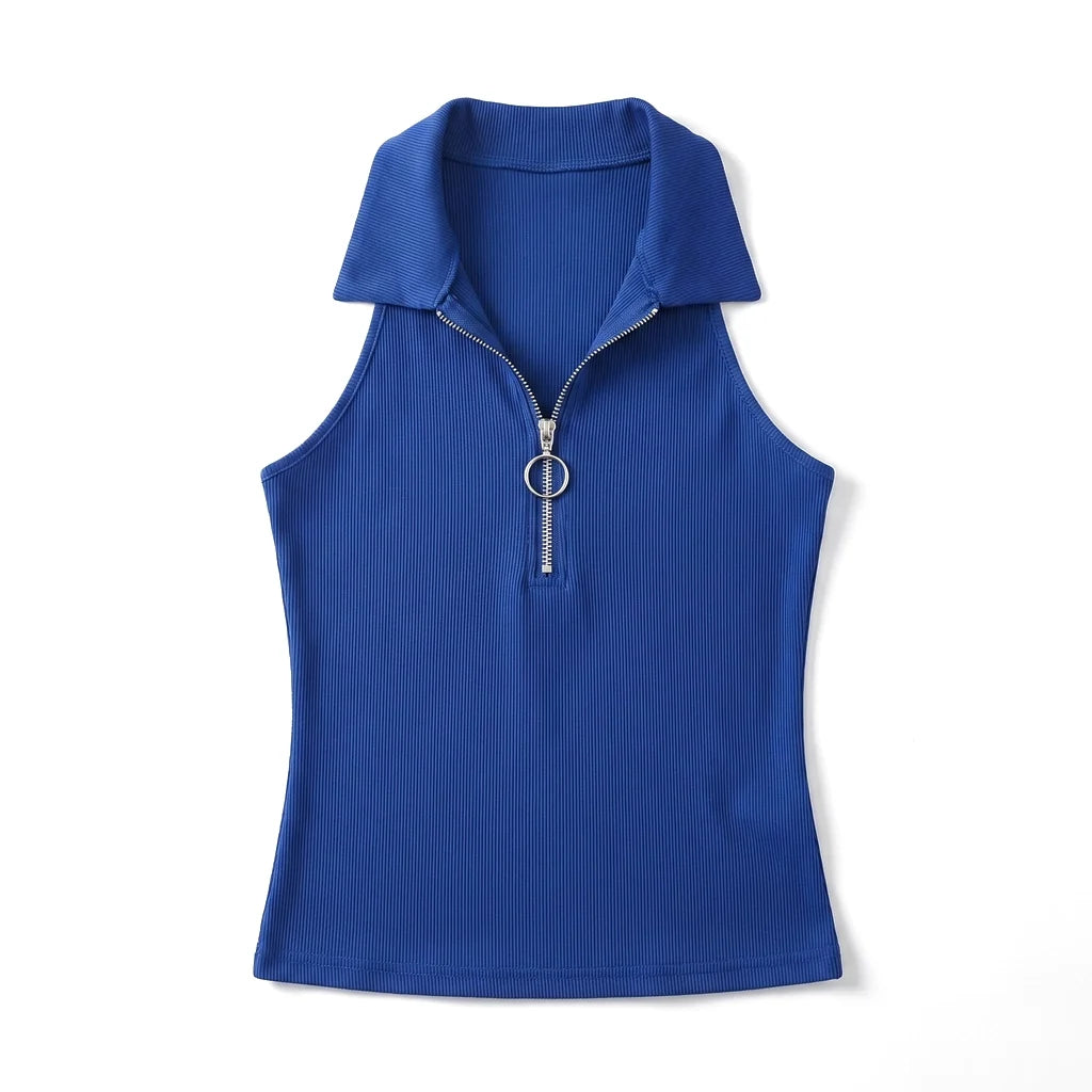 Nova Ribbed Zip-Up Vest