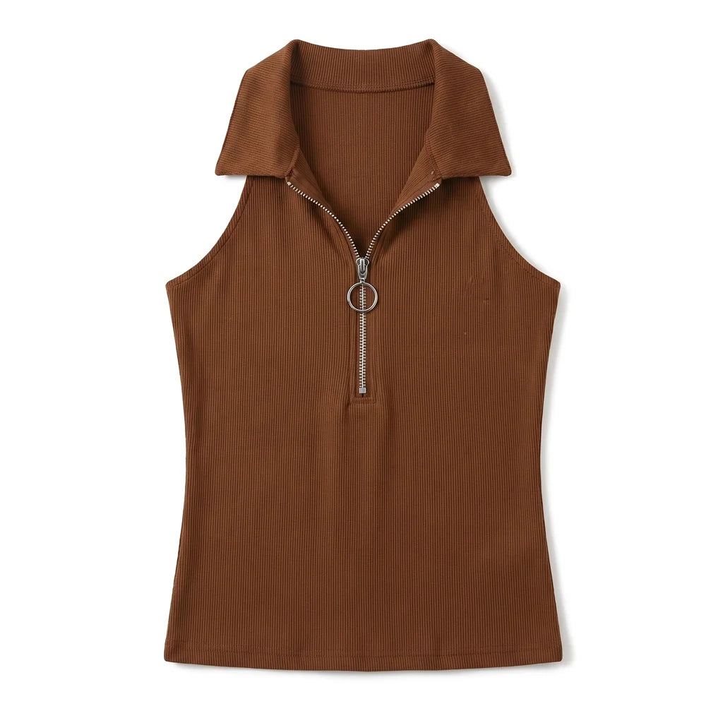 Nova Ribbed Zip-Up Vest