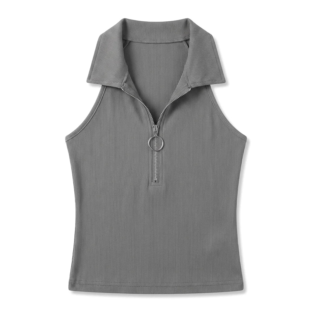 Nova Ribbed Zip-Up Vest