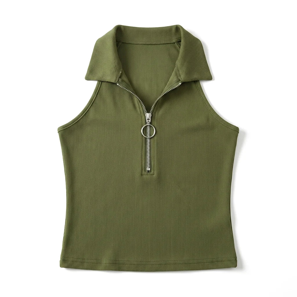 Nova Ribbed Zip-Up Vest