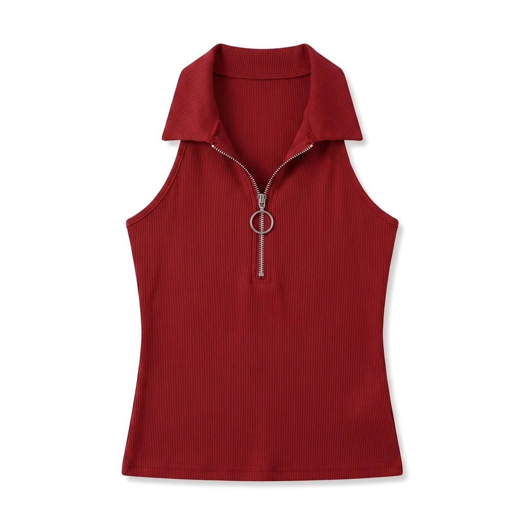 Nova Ribbed Zip-Up Vest