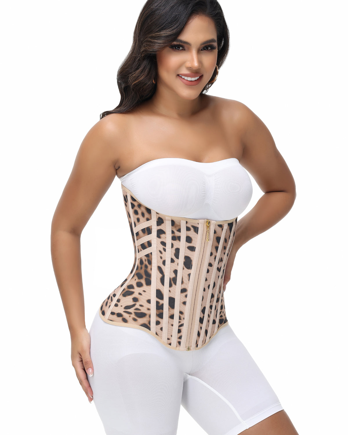 Shapshe® Fajas Colombianas 3 Row Hook and Eye Front Zipper Waist Trainer