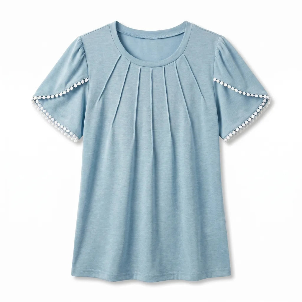 Nyah Pleated Lace Top