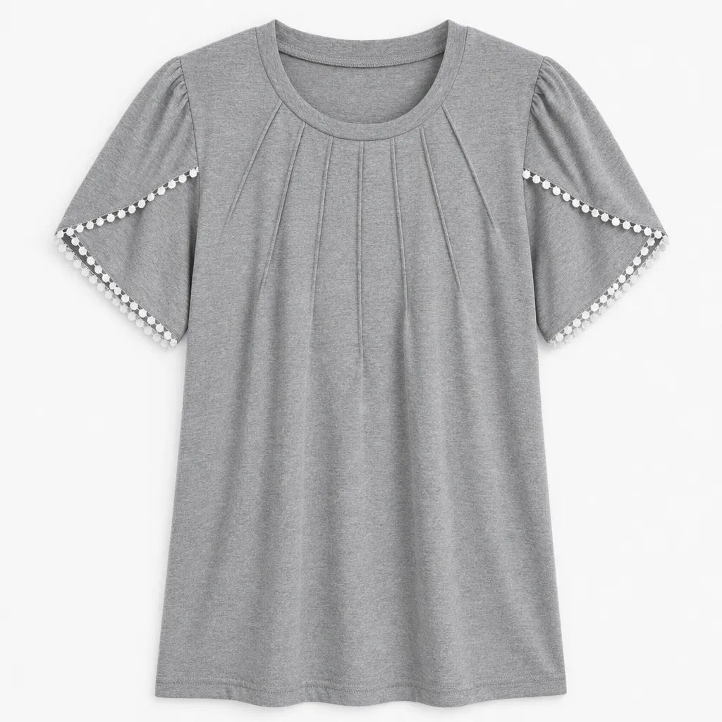 Nyah Pleated Lace Top