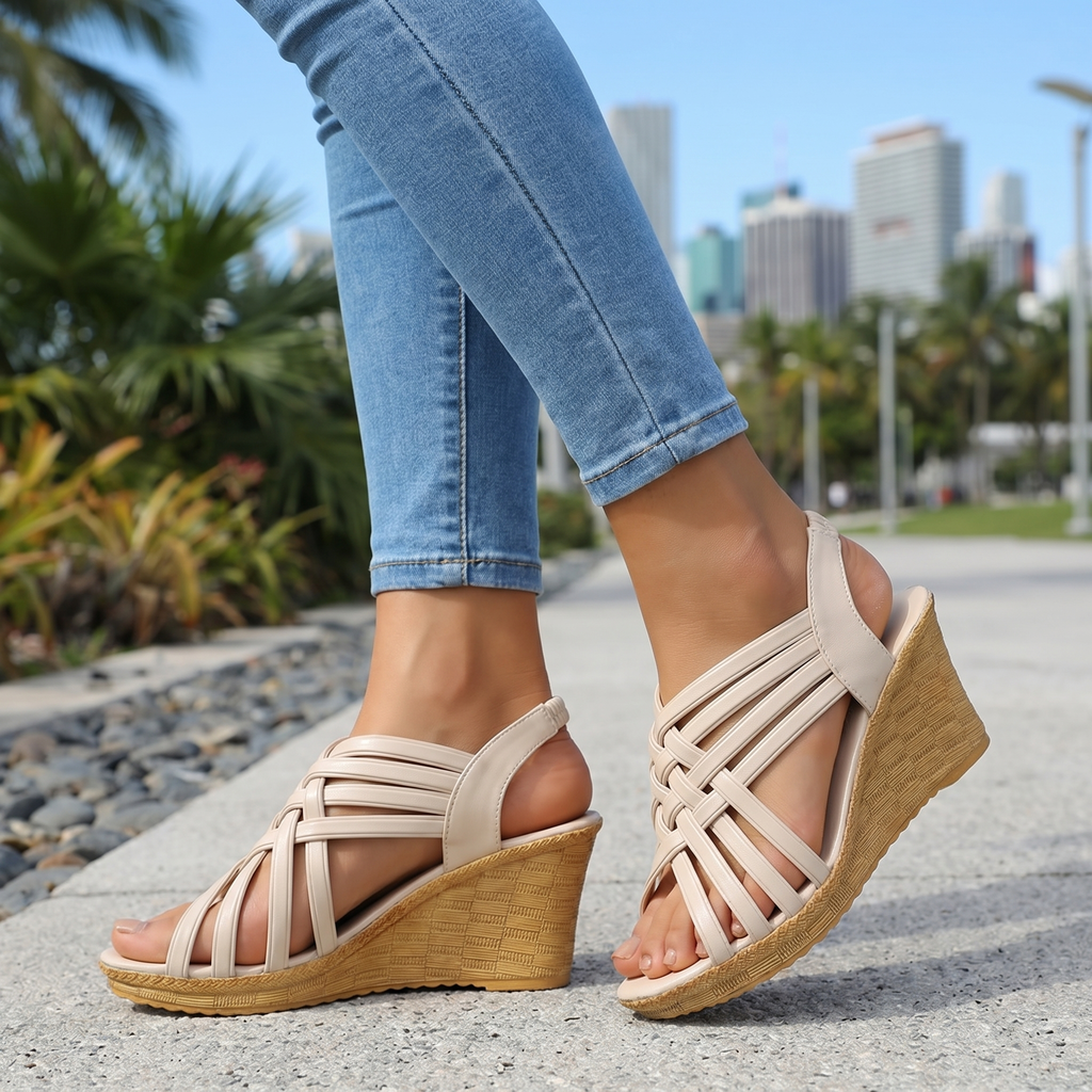 Rihanna Cross-Strap Sandals