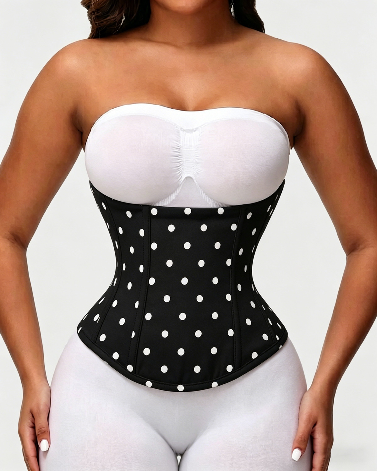 Polka Dot Lace-Up Back Hourglass Waist Corset