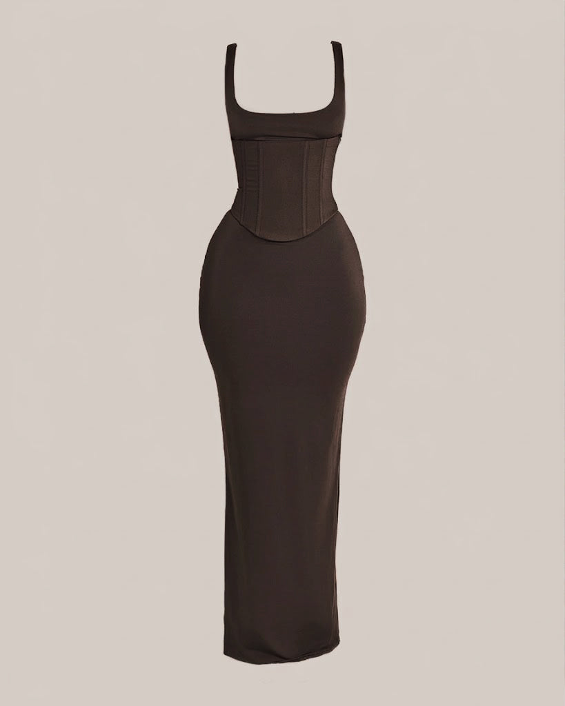Hourglass Figure Body Shaper The Corset Maxi Dress Two-Piece Set  - By Qivii