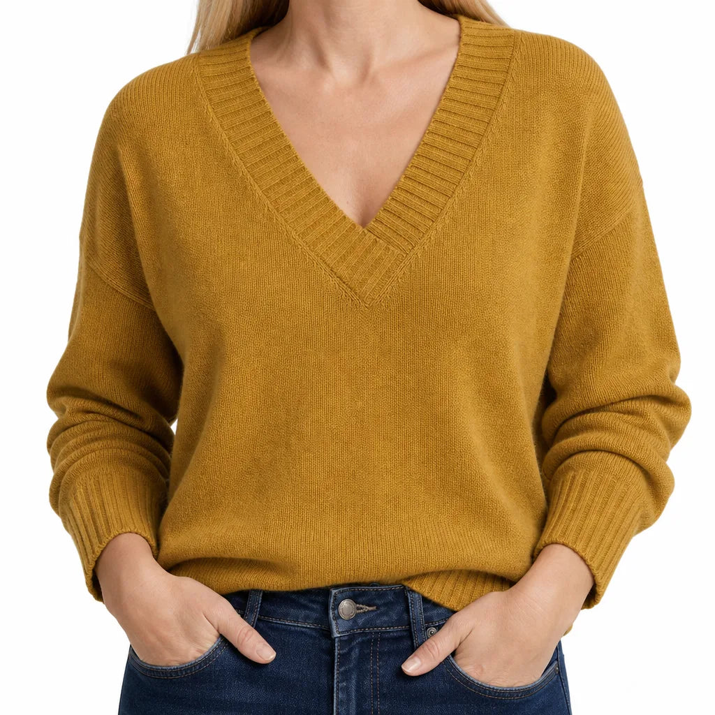 Olyvia | Womens V Neck Fall Knit Sweater
