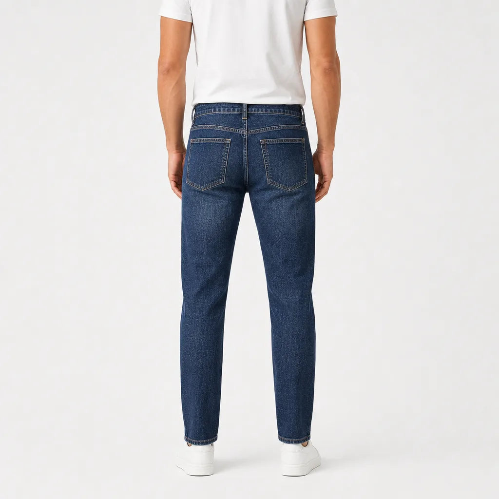 Omer | Mens Blue Straight Leg Jeans