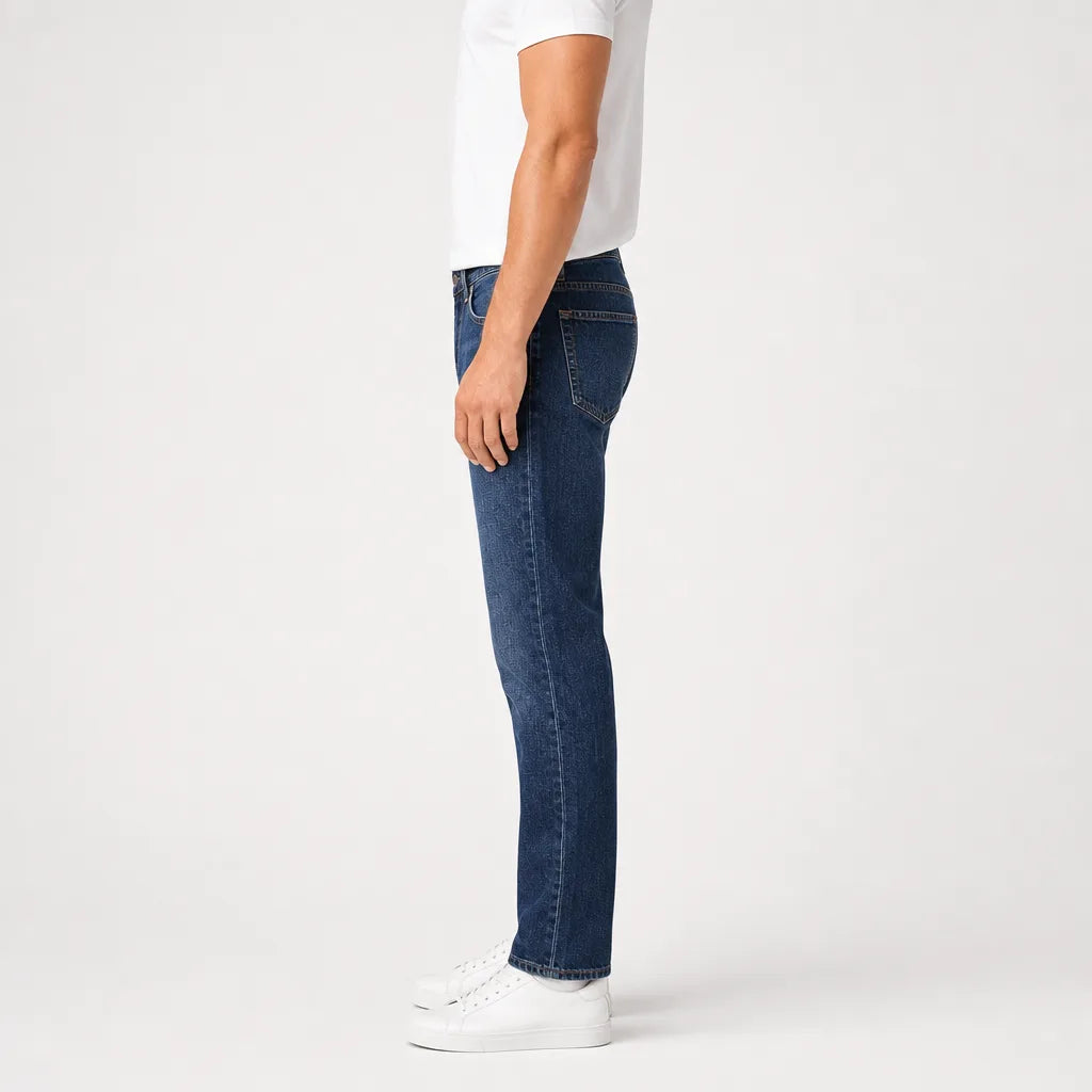 Omer | Mens Blue Straight Leg Jeans